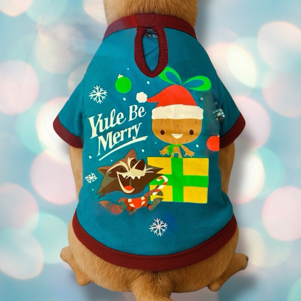 Marvel Disney Guardians of the Galaxy Dog’s Christmas Outfit Shirt Size XS